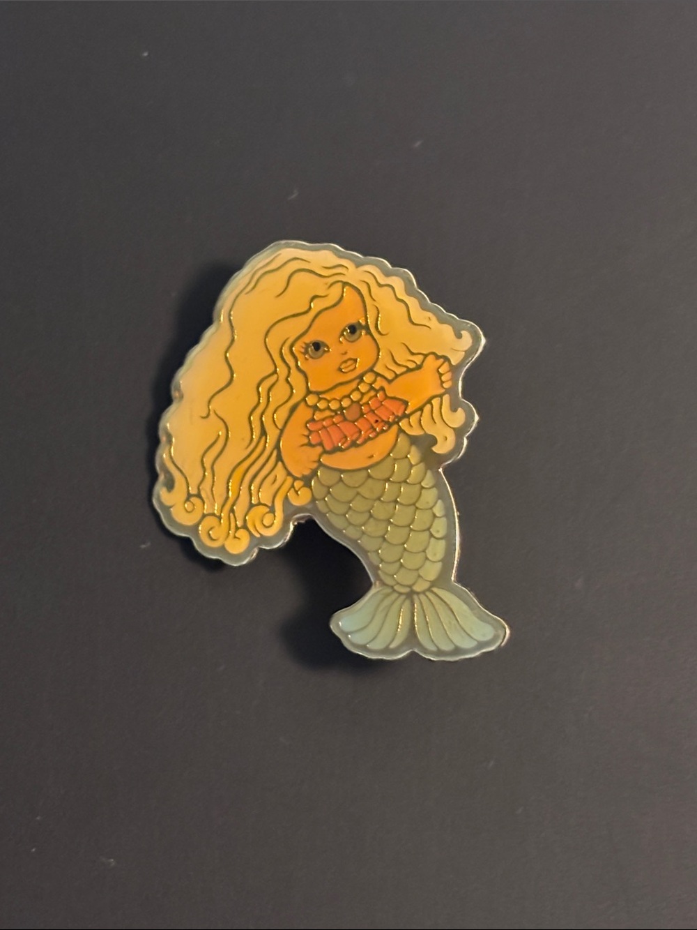 Vintage 1985 Tomy Sweet Sea Mermaid Enamel Lapel Pin RARE Retro